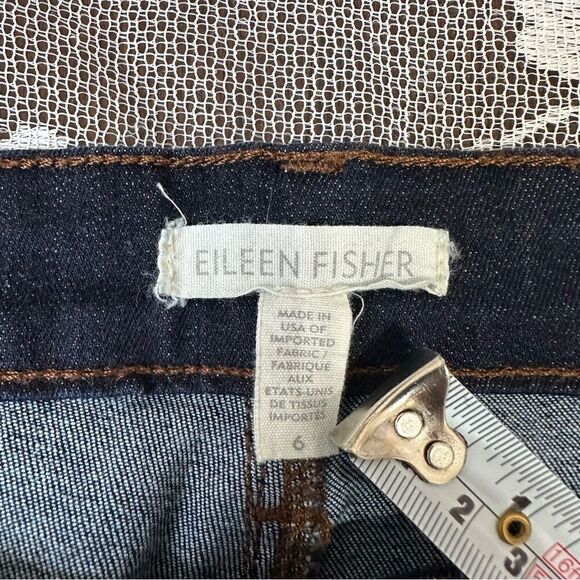 Eileen Fisher Blue Ikat Print Denim Skinny Jeans Size Sz 6 - Picture 12 of 14